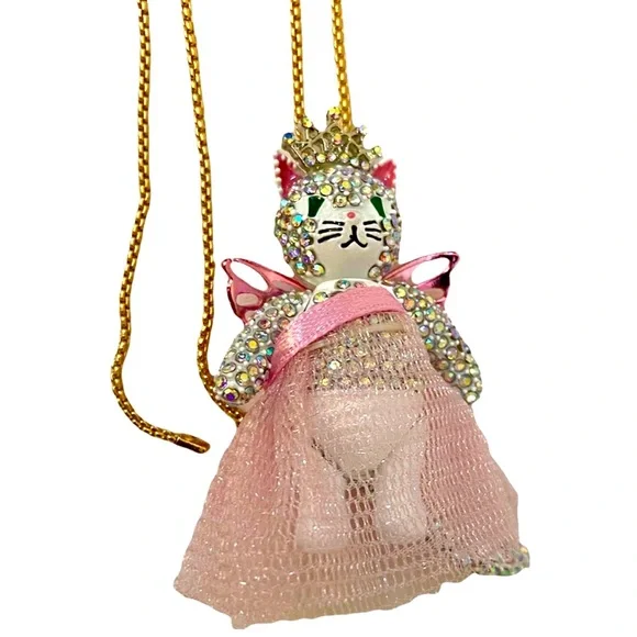 New BETSEY JOHNSON Cat Fairy Stud necklace - Picture 6 of 8